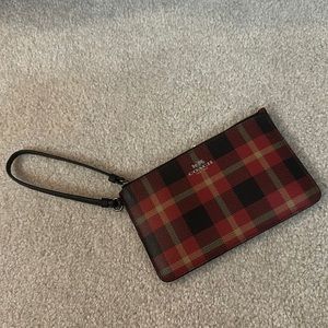 coach red and black mini wallet